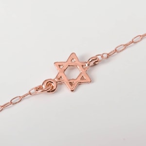 Star of david necklace,tiny rose gold star of david gold necklace, gold necklace, sideways star of david necklace, gold Magen david necklace