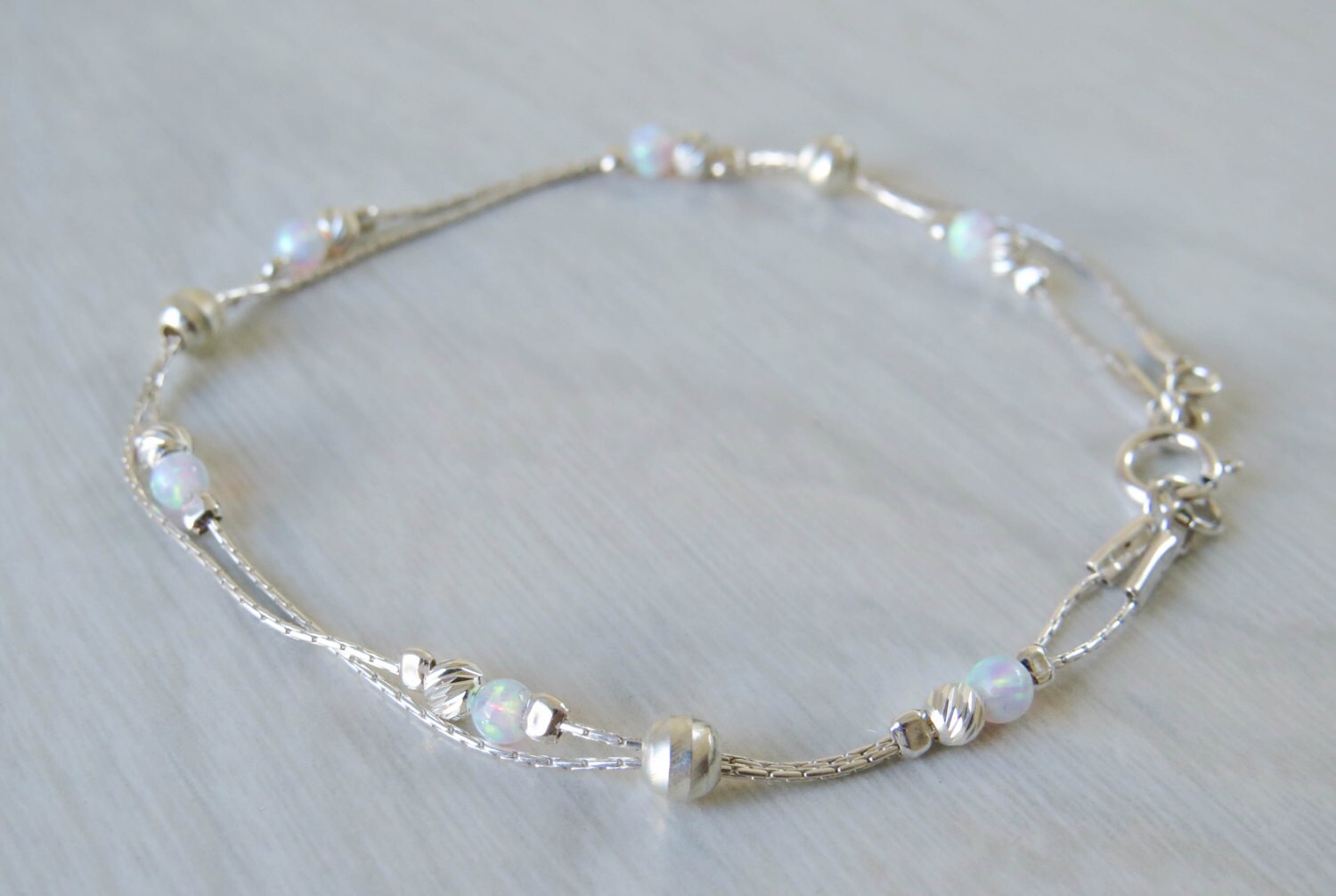 Elegant Golden Bracelet with White Opal main image 0