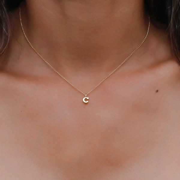 Gold Letter Necklace Etsy