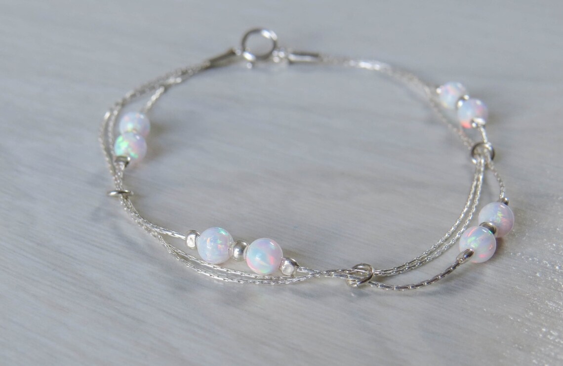 Edie Gold Cuff Bracelet in White Opal main image 1