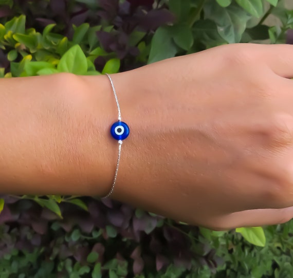 LOKILOKI Bracciale Evil Eye In Argento Sterling 925 Per Donna: Bracciale A Catena Con Pietra Blu, Gioiello Portafortuna Di Lusso, Disponibile In Oro Giallo E Oro Rosa, Elegante