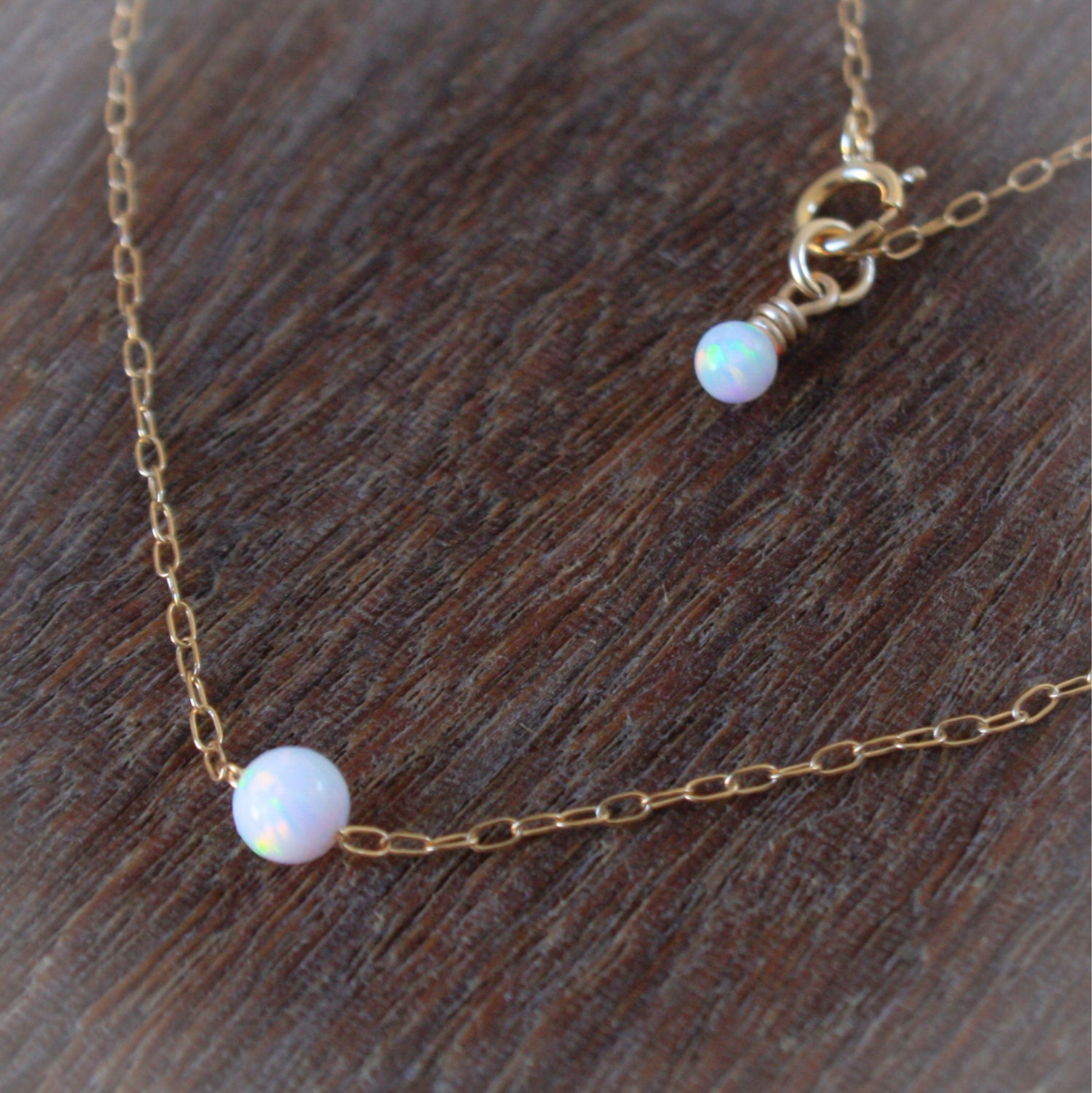 White Opal Necklace Opal Ball Necklace Opal Silver Necklace - Etsy