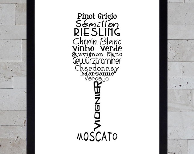 Printable Wine Art White Wine - Etsy
