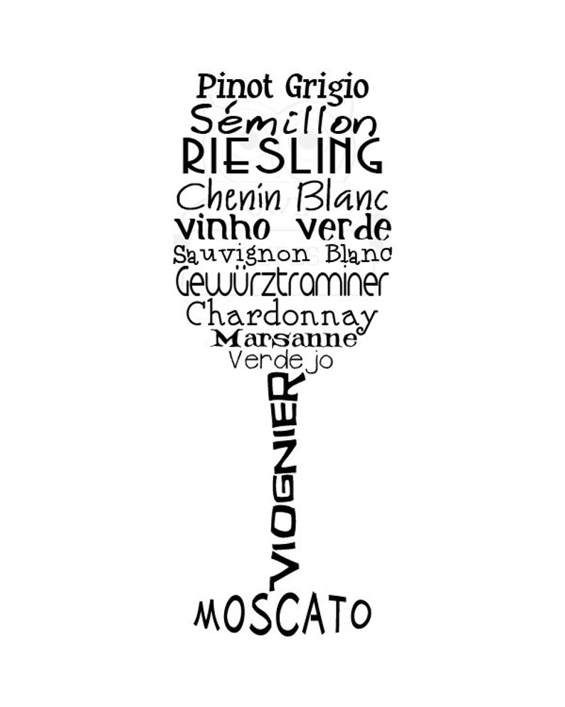 Printable Wine Art White Wine Etsy