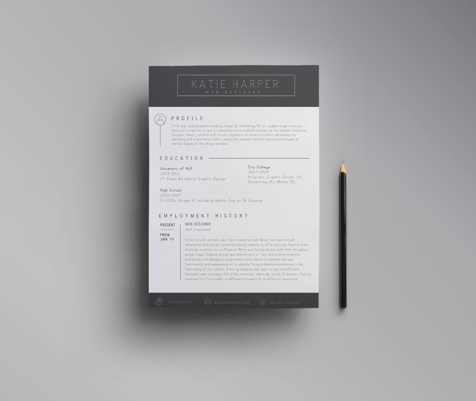 Two Page Resume CV Cover Letter Template Word open Office Etsy