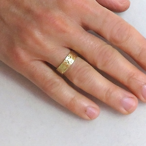 Wedding band men, Wedding band, Yellow gold wedding band, Wide wedding band, 14k wedding ring, 18k wedding ring, Engraved, Textured, 6mm