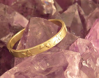Wedding band, Boho wedding ring, Thin wedding band, Flowers wedding ring, Yellow gold wedding band, Women's wedding ring, 14K wedding ring