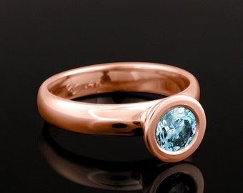 Blue diamond ring, Rose gold diamond ring, Alternative Engagement ring, Solitaire Diamond Ring, Fancy diamond ring, 14k Engagement ring, 18k