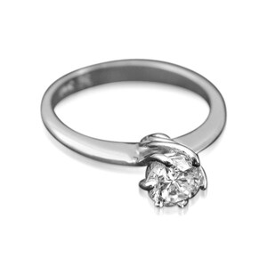 White gold diamond ring, Diamond wedding ring, Solitaire engagement ring, Diamond ring for women, Modern diamond ring,14k diamond ring,0.5CT