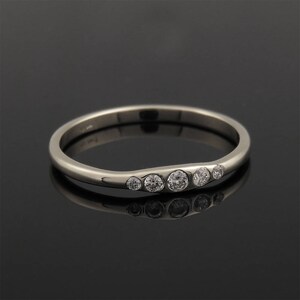 White gold diamond ring, Diamond ring for women, Fine diamond ring, Real diamond ring, Diamond wedding band, 14k ring, 18k ring, 0.09CT