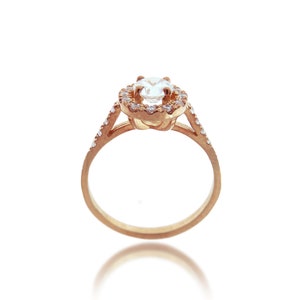 Anello con diamanti Halo, Anello di fidanzamento vintage, Anello con diamanti a grappolo, Gioielleria raffinata, Anello con diamanti importante, Anello di fidanzamento con diamanti, 14K, 18K
