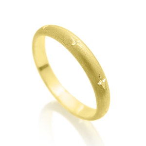 Wedding band, wedding band women, Men&#39;s wedding band, Star wedding ring, Modern wedding ring, Boho wedding band, Solid gold ring, 14k, 18k
