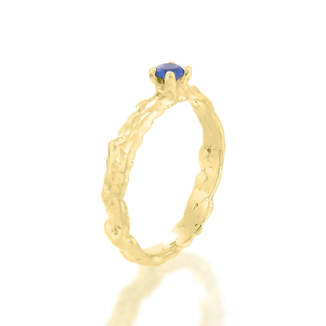 Alternative engagement ring Sapphire gold ring White gold | Etsy