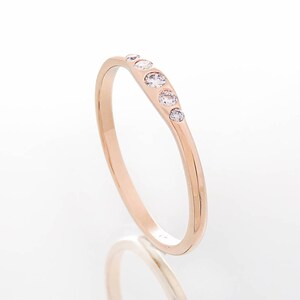 Diamond wedding band, Stacked wedding ring, Rose gold diamond ring, Multi diamond ring, Fine diamond ring, Diamond ring for women, 14k, 18k