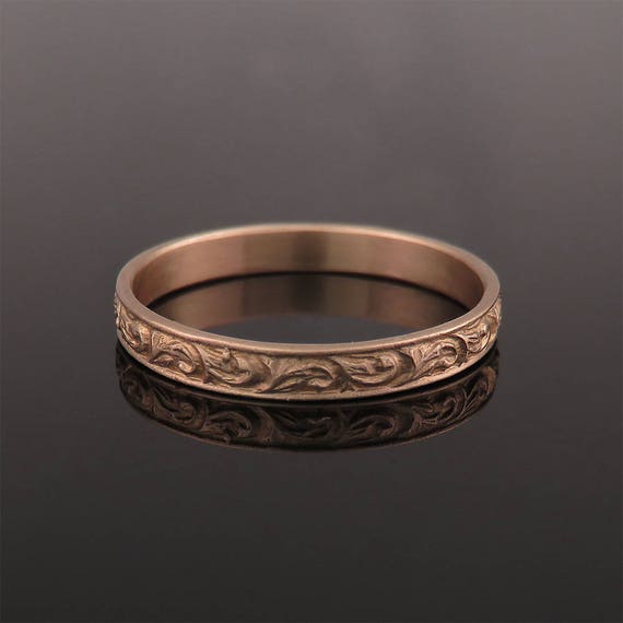 Boho wedding ring Rose gold wedding 