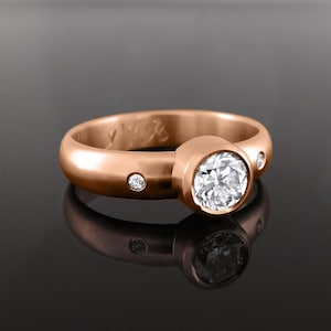 Modern diamond engagement ring, Solid gold diamond ring, Diamond wedding band, Diamond ring for women, 14K Diamond ring, 18k Gold, TKW 0.5