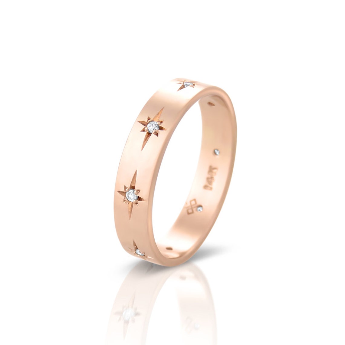 Diamond wedding rings women Wedding band women Rose gold Etsy