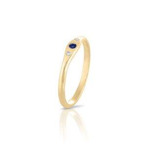Diamond engagement ring, Wedding ring women, Sapphire gold ring, Dainty signet ring, Diamond wedding ring, Fine diamond ring, 14k, 18k image 6