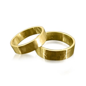 Wedding band set, His and hers wedding bands, Matching wedding rings, 14k wedding bands, 18k wedding rings, Hammered wedding bands, Couples