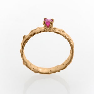 Ruby engagement ring, Solitaire engagement ring, Ruby gold ring, Unique promise ring, Alternative engagement ring, Boho ruby ring, 14k, 18k