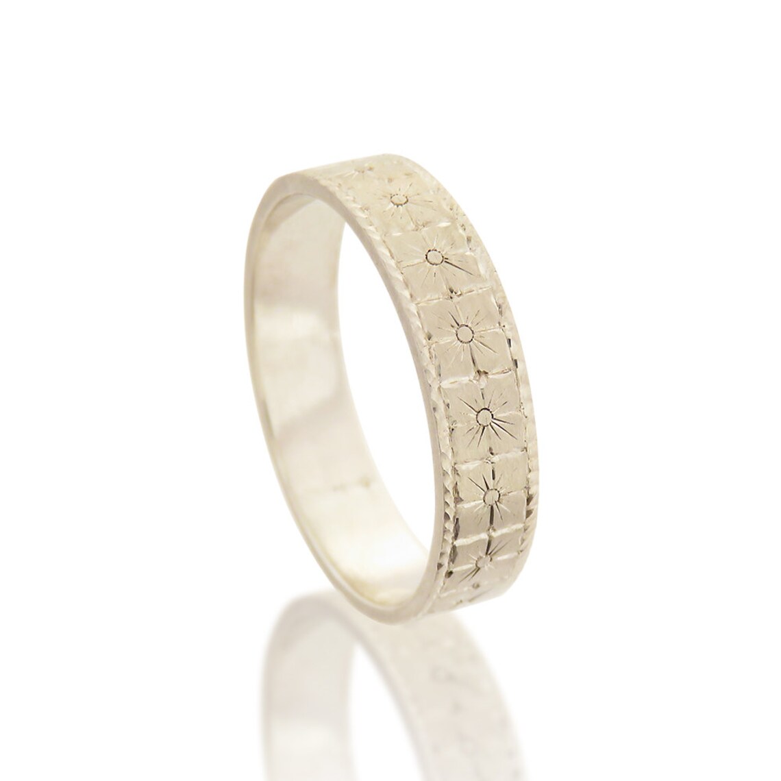 Wedding Ring, Wedding Band, White Gold Wedding Band, 14k White Wedding ...