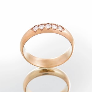 Diamond wedding ring, Multi diamond ring, Alternative engagement ring, Rose gold diamond ring, Women&#39;s diamond ring, Unique ring, 14K, 18K