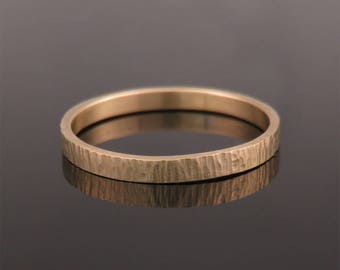 Solid gold wedding band, Thin wedding band, Wood wedding ring, Rose gold wedding band, Wedding band women, 14k gold ring, 18k gold band Boho