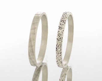 Wedding rings set, White gold wedding ring set, 14k wedding rings, His and hers wedding bands, Couples wedding bands, 18k wedding bands