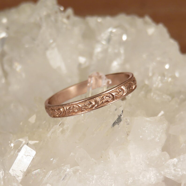 Boho Wedding Ring Rose Gold Wedding Ring Woman Wedding Ring Etsy