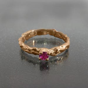 Ruby Engagement ring, Rose gold ruby ring, Alternative engagement ring, Ruby solitaire ring, 14k ruby ring, 14k gold ring, Boho ruby ring