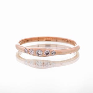 Delicate diamond ring, Stacked diamond ring, Diamond wedding band, diamond ring for women, Multi diamond ring, Solid gold 14k, 18k, 0.09 TCK
