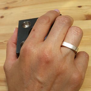 Square wedding band, White gold wedding band, Modern wedding ring, Geometric wedding band, 14k wedding ring, Solid gold band, 18k band