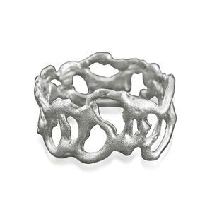 Silver ring, Unique silver ring, Boho silver ring, Sterling silver ring, Wide silver ring, Modern silver ring, Wide silver band, Statement