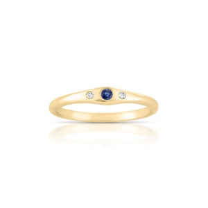 Diamond engagement ring, Wedding ring women, Sapphire gold ring, Dainty signet ring, Diamond wedding ring, Fine diamond ring, 14k, 18k image 4