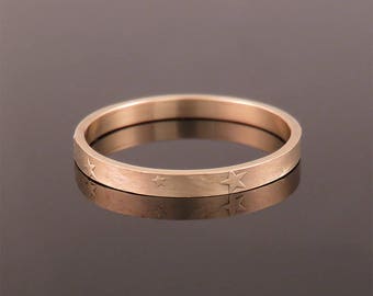 Stars wedding band, Wedding band women, Rose gold wedding ring, This wedding band, Dainty wedding band, 14k Wedding band, 18k Wedding ring