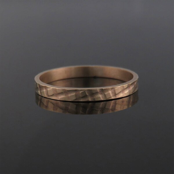 Wedding band, Rose gold wedding ring, Men's wedding band, Thin wedding band, Pattern wedding band, Textured ring, Unique, 14k, 18k, Rustic