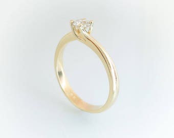 Solitär-Diamantring, Diamant-Verlobungsring, Diamant-Ehering, Ehering für Frauen, 14-karätiger Diamantring, Vintage-Verlobungsring