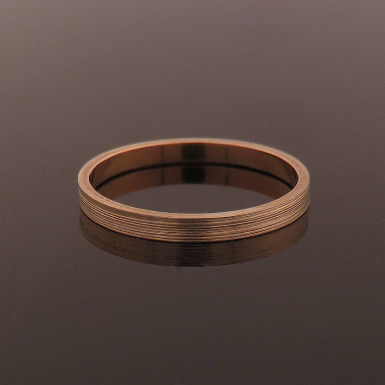 Wedding ring, Rose gold wedding band, Men's wedding band, Women's wedding band, Rose gold wedding band women, Thin wedding band, 14K, 18K image 1