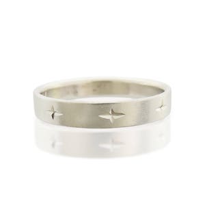 White gold wedding band, Wedding band women, 14k wedding band, 18k wedding ring, Stars wedding band, Wedding ring men, Engraved wedding band