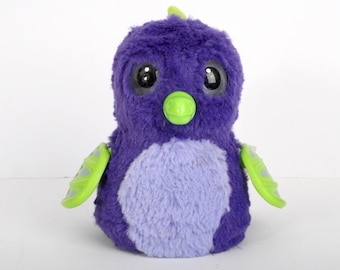 purple Hatchimals Draggle, WORKING electronic interactive toy, makes sound, lights and moves, electronic plush toy, dragon bird Hatchimal
