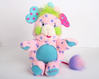 Popples Polka-Dottie, 12" Popple, Medium size vintage pink plush toy, original 2001 Lansay french Basic Popple polka dottie #3