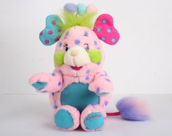 Popples Polka-Dottie, 30 cm Popple, middelgrote vintage roze knuffel, originele 2001 Lansay Franse Basic Popple polka dottie #1