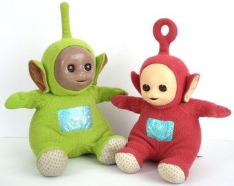 Teletubbies Talking together ! RARE !!! Teletubbies toy, Po + Dipsy, Talks French, 1996 teletubby doll, original 90s ragdoll Golden Bear