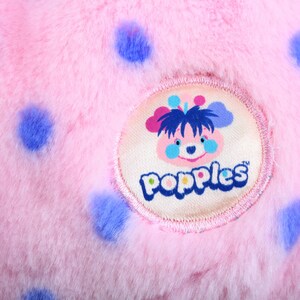 Popples Polka-Dottie, 12 Popple, Medium size vintage pink plush toy, original 2001 Lansay french Basic Popple polka dottie 1 image 9