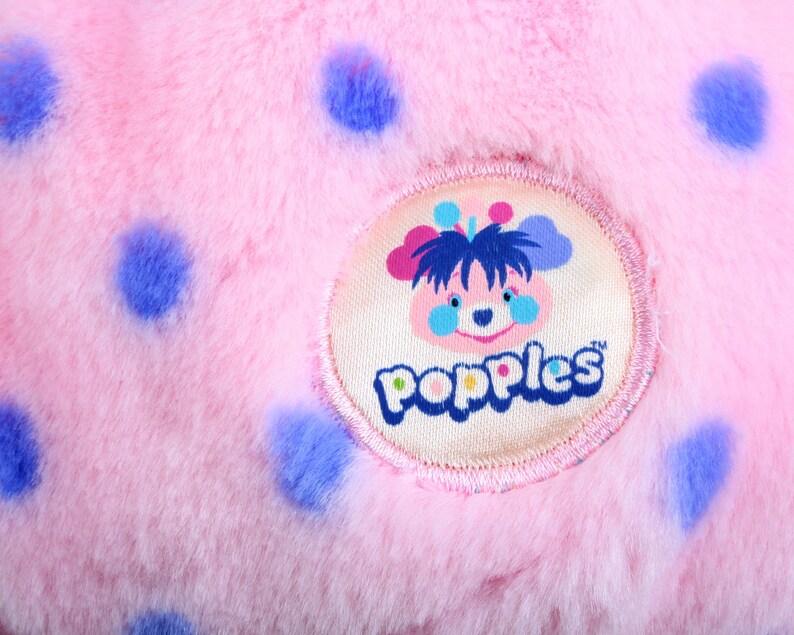Popples Polka-Dottie, 12 Popple, Medium size vintage pink plush toy, original 2001 Lansay french Basic Popple polka dottie 1 image 9