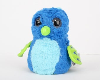 Hatchimals Draggle, electronic interactive toy, makes sound, lights and moves, electronic plush toy, blue green dragon bird Hatchimal