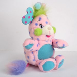 Popples Polka-Dottie, 12 Popple, Medium size vintage pink plush toy, original 2001 Lansay french Basic Popple polka dottie 1 image 5