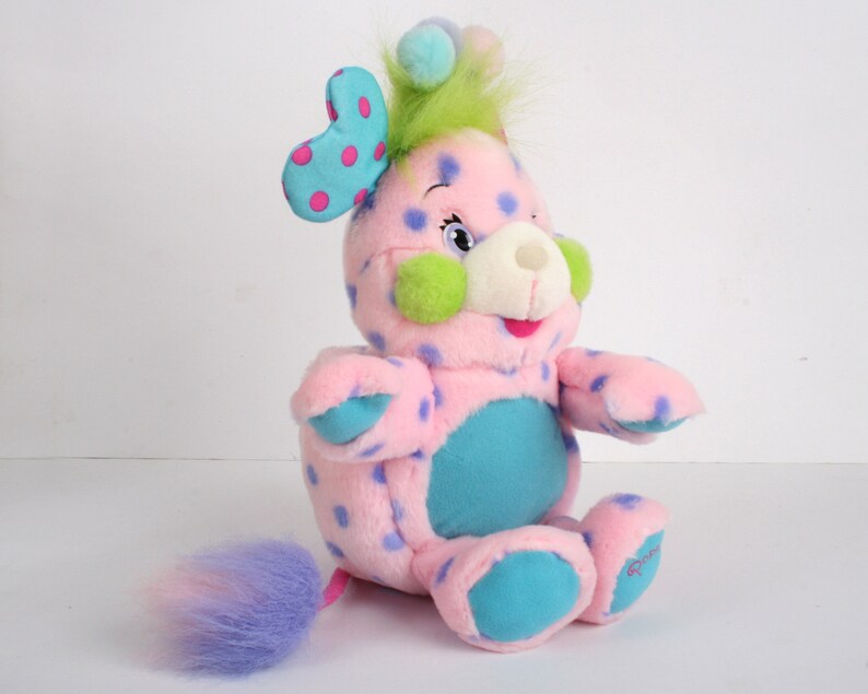 Popples Polka-Dottie, 12 Popple, Medium size vintage pink plush toy, original 2001 Lansay french Basic Popple polka dottie 1 image 5