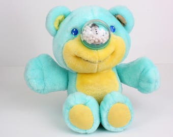 Vintage-10” 1987 Playskool Nosy Bear Plush Teddy Spiral Spin