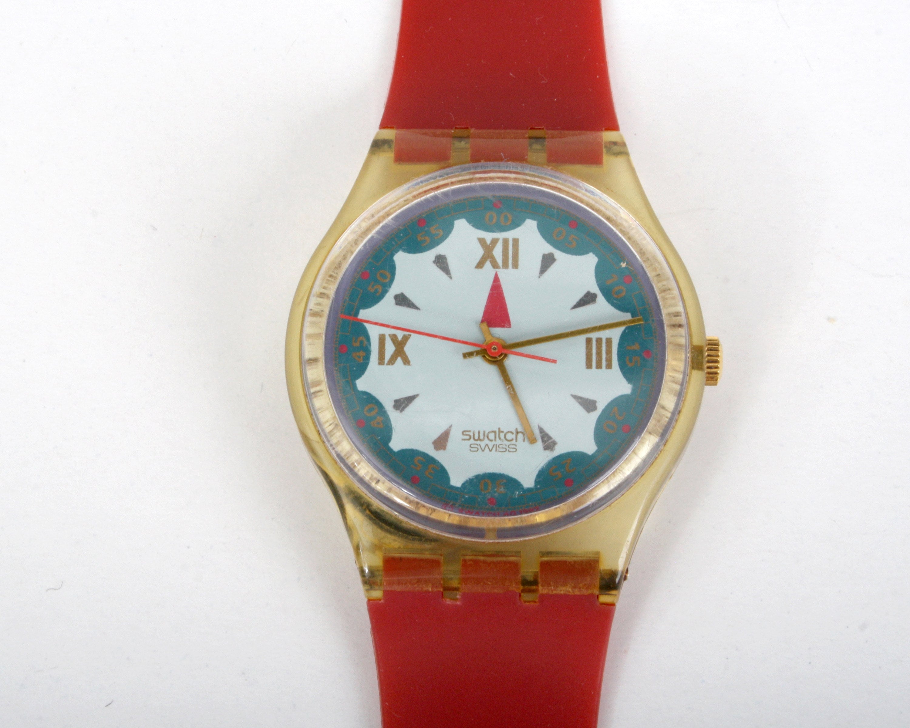 Red Swatch Watch - Etsy